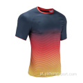 Camiseta masculina respirável seca fit rugby